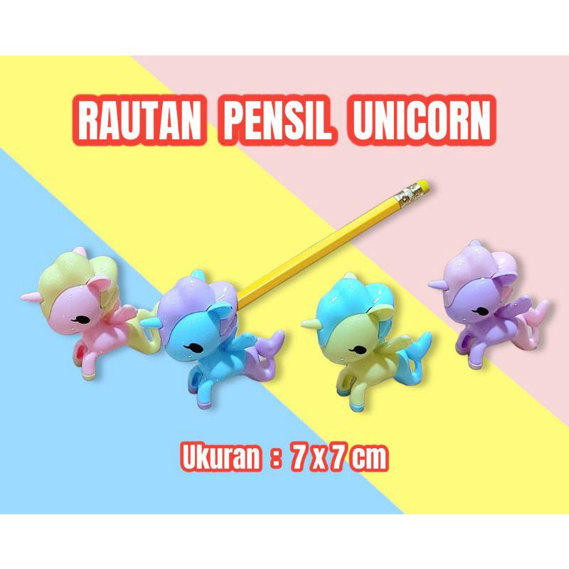 

Rautan / serutan pensil bentuk unicorn mermaid