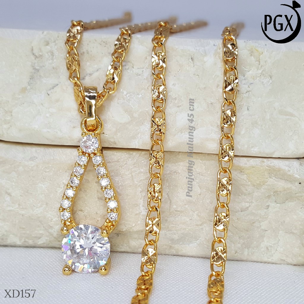 PGX Kalung Wanita Xuping Aksesoris Fashion Perhiasan Lapis Emas XD157