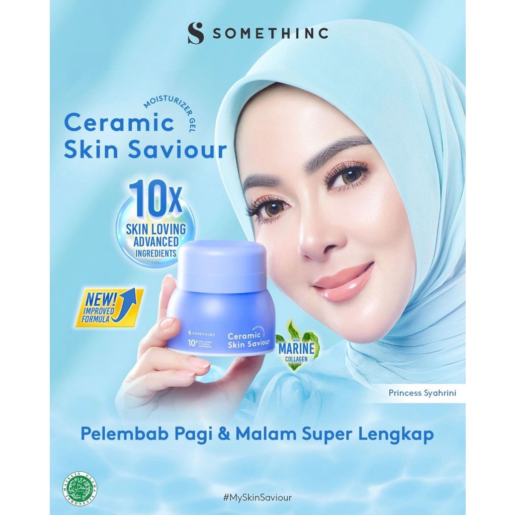 BPOM SOMETHINC Ceramic Skin Saviour Moisturizer Gel 25ml 50ml Krim Somethinc Pelembab Wajah Pencerah Wajah