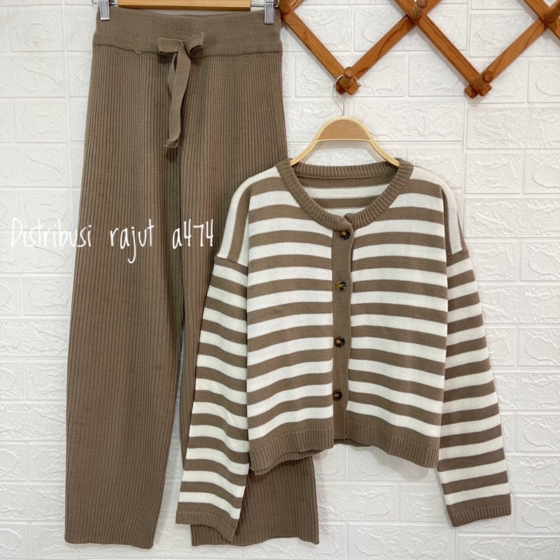 ONESET CARDIGAN BASIC TOP CORLA SETELAN CELANA KULOT