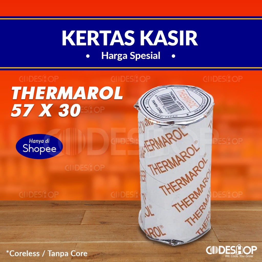 THERMAL 57 x30 - 58 X 30 CORELESS UNTUK PRINTER BLUETOOTH KERTAS EDC THERMAL