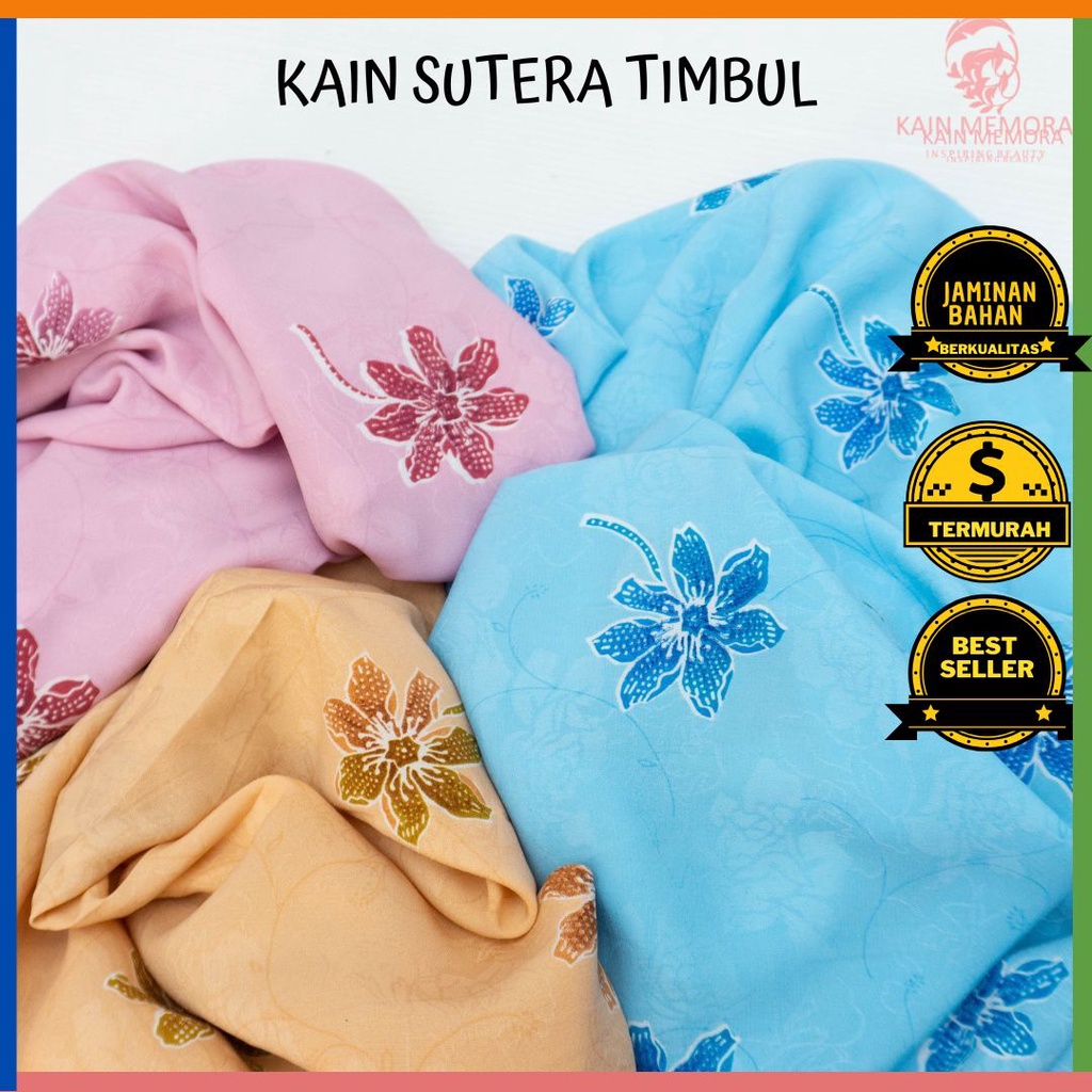 Kain Memora Kain Polyester Motif Bunga Berbagai Warna Lebar - 115 cm Murah Berkualitas Murah Banget Harga Promo