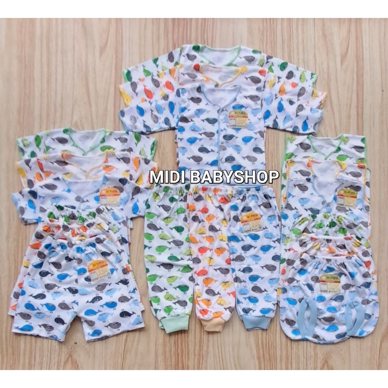 18 pcs Paket Hemat Baju Bayi Celana Bayi Newborn Motif Saffenda Baby SNI