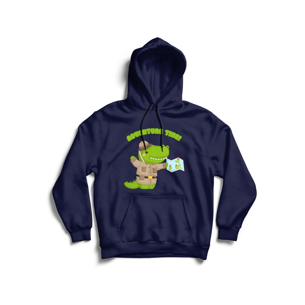 GKAHDNBYA033 Jaket Hoodie Anak Gambar Kartun Hewan Buaya Predator Crocodile Hoodie Anak Lengan Panja