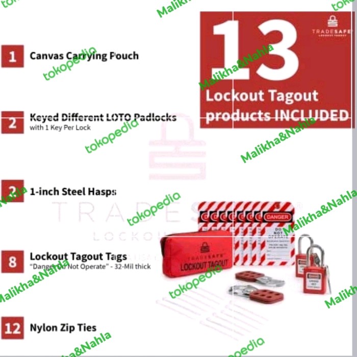 Jual LOCKOUT TAGOUT KIT - SAFETY LOCKOUT PADLOCKS LOTO HASPS & TAGOUT ...