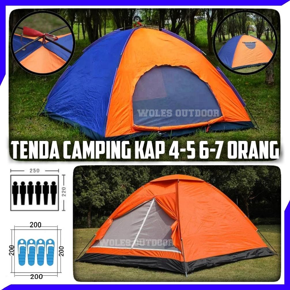 TENDA CAMPING / TENDA DOME KAP 4-5 6-7 ORANG SINGLE LAYER / TENDA KEMAH OUTDOOR TERLARISS...,,,,,