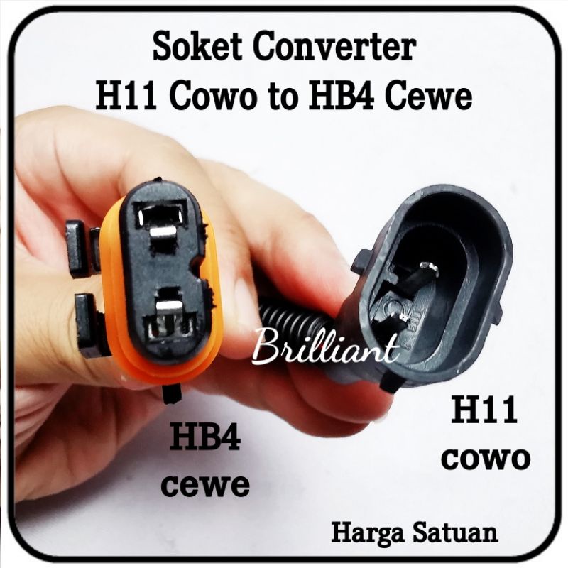 Soket Lampu Converter - Male H7 H11 HB3 HB4 to Female H7 H11 HB3 HB4 - Harga Satuan Pcs