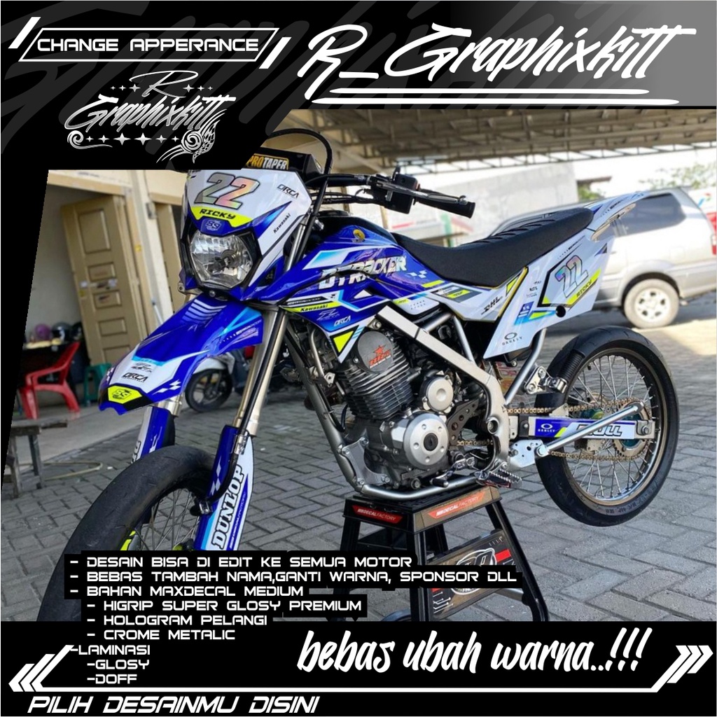 0605 sticker decal dtracker kombinasi hologram + kuning stabilo