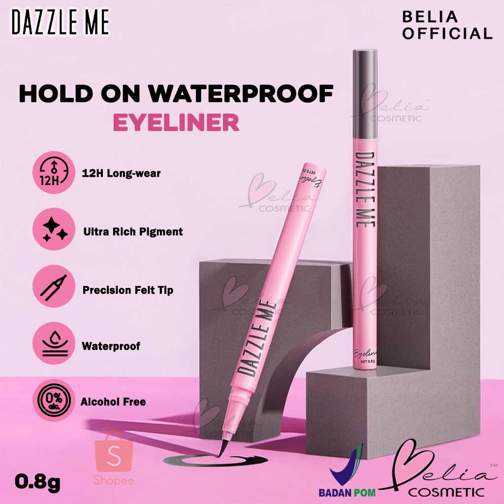 ❤ BELIA ❤ DAZZLE ME Hold On Waterproof Eyeliner 0.8g | Black Hitam Eyeliner | Tahan Lama Smudgeproof Longwear