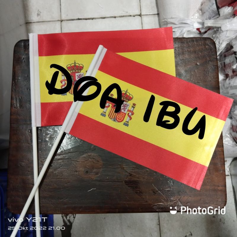 

best seller bendera tangan bendera stik SPANYOL ready stock
