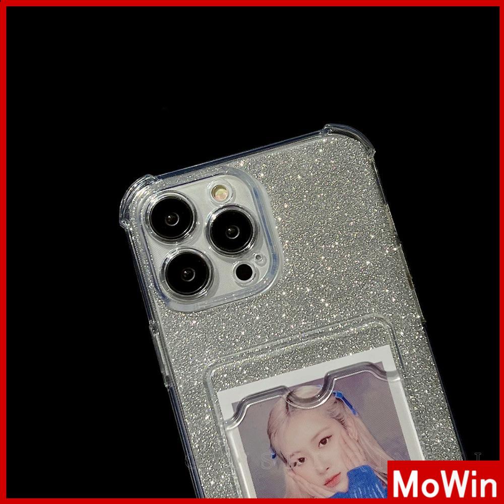 For iPhone 14 Pro Max iPhone Case Card Case Card Storage Laser Glitter Paper Airbag Shockproof Protection Camera Compatible with For iPhone 13 Pro max 12 pro max iPhone 11 XR 7plus