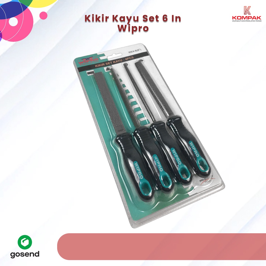 WIPRO KK4-6 (6") Kikir Kayu set 4 pcs - Kikir Kayu Tukang
