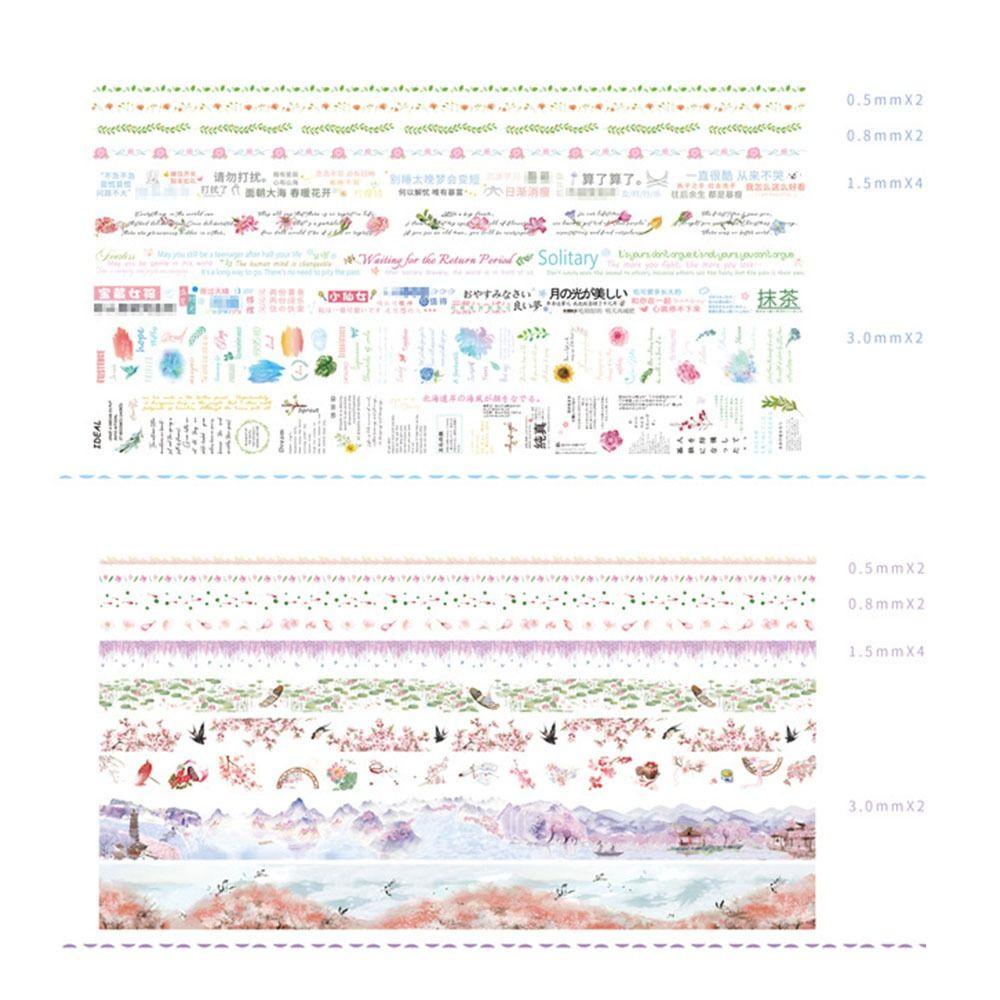 Nanas 10roll/Set Washi Tape Simple Tangan Dekorasi Akun Vintage DIY Stiker