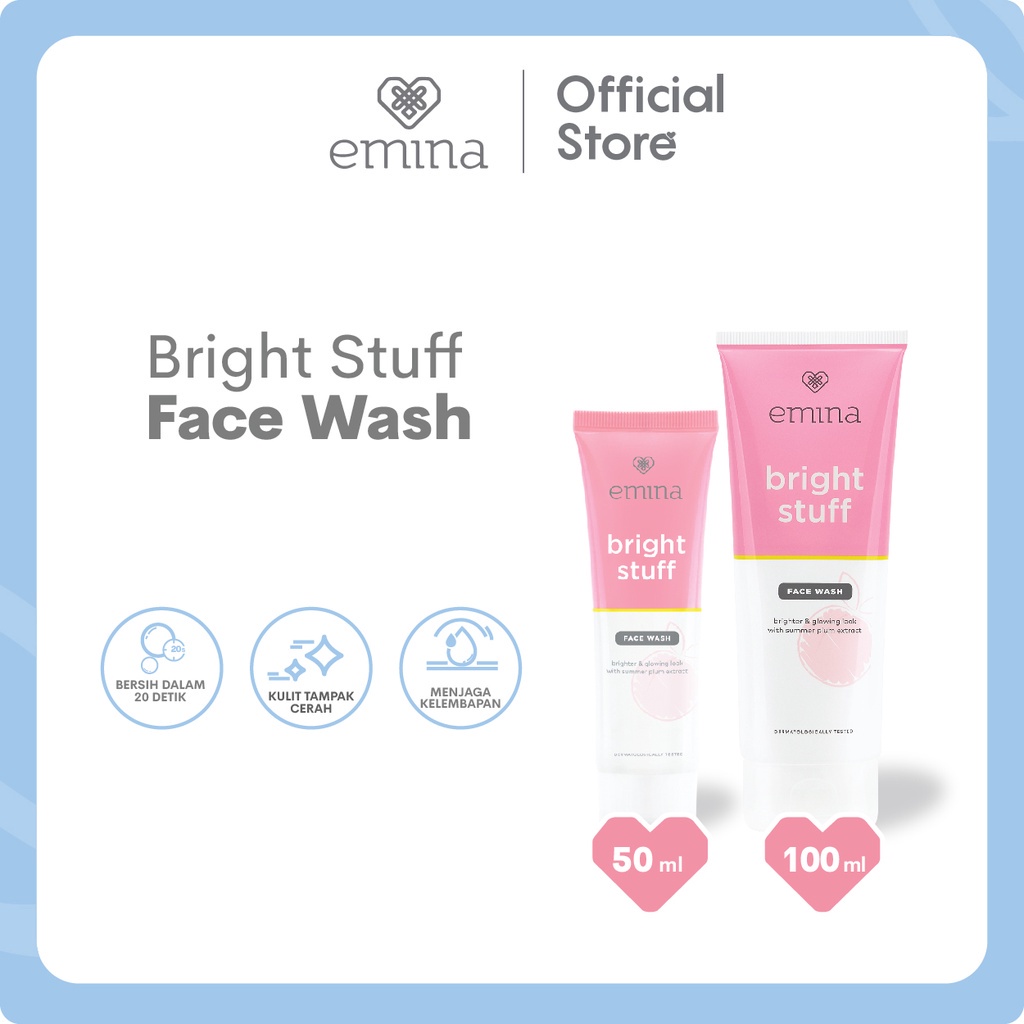 Emina Bright Stuff Face Wash - Sabun Muka Cerah Glowing Anti Kusam BISA COD