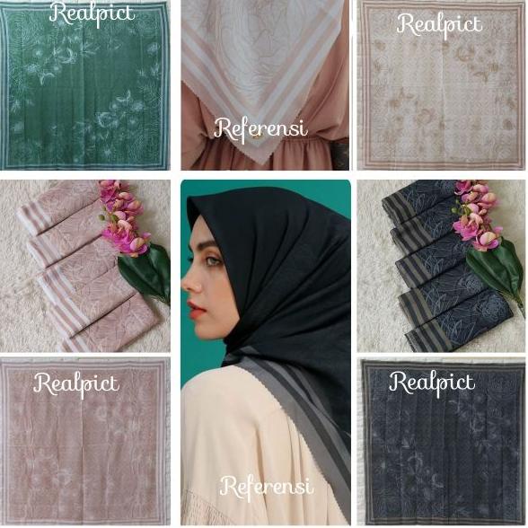 ()Kerudung Segiempat Voal Motif Jilbab Denai Hijab Voal Motif Premium Voal Lasercut