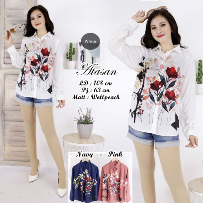 Kemeja Atasan Woolpeach Import