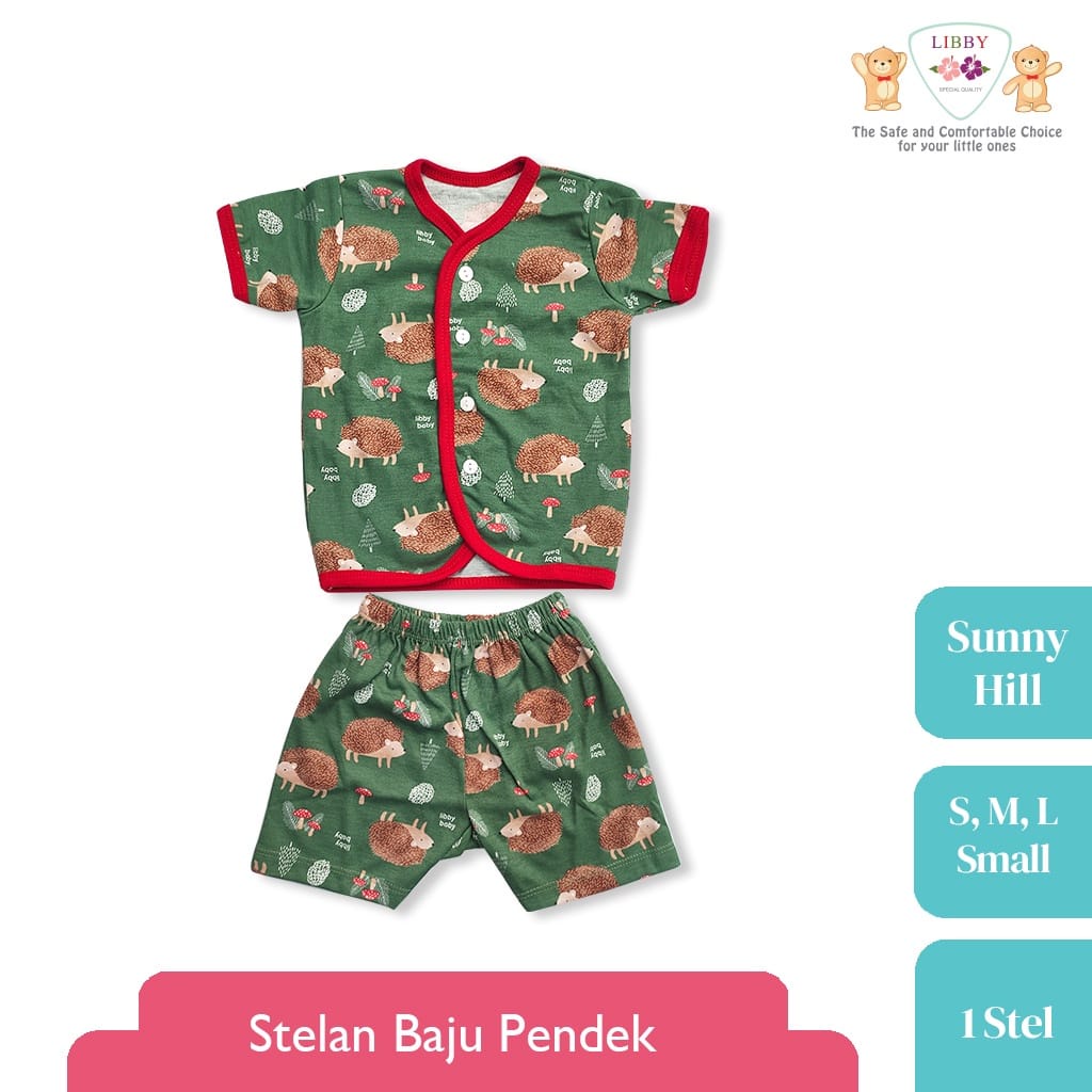 Libby Setelan Baju Lengan Pendek Kancing Depan Celana Pendek - Sunny Hill Series (3 Pcs)