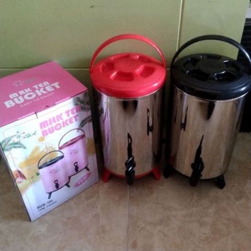 (Murah) Milk Tea Bucket Stainless Stell 10liter / Water Jug Drink Jar