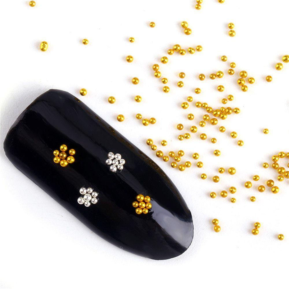 Tips Paku Bola Baja AUGUSTINA Nail Art 3D Gold/Silver