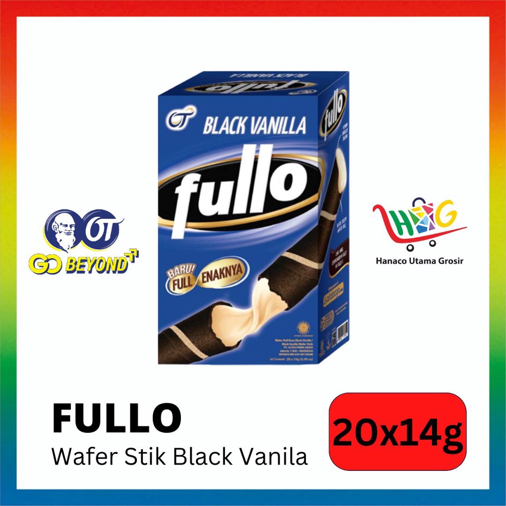 Fullo Wafer Roll Stik Black Vanila 1 BOX [ 20x14g ]