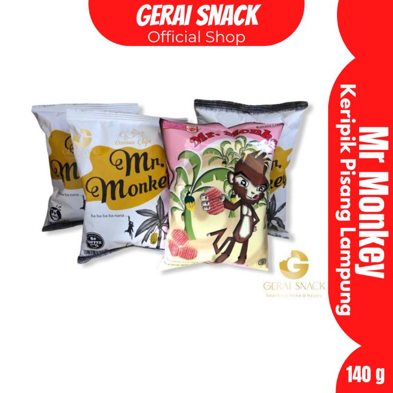 Mr Monkey Keripik Pisang Kepok Khas Lampung Taburan Bumbu Tebal Renyah (140gr)