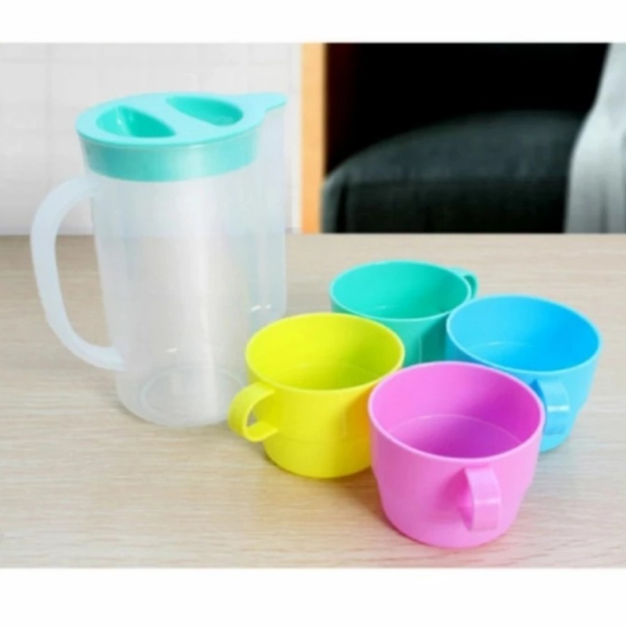 Teko Set Beranak 5 in 1 water mug travel cup warna warni botol minum A