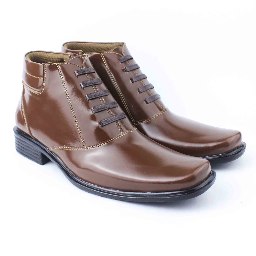 Sepatu PDH Pria Casual Pantofel Boots Resleting SL 02 TAN