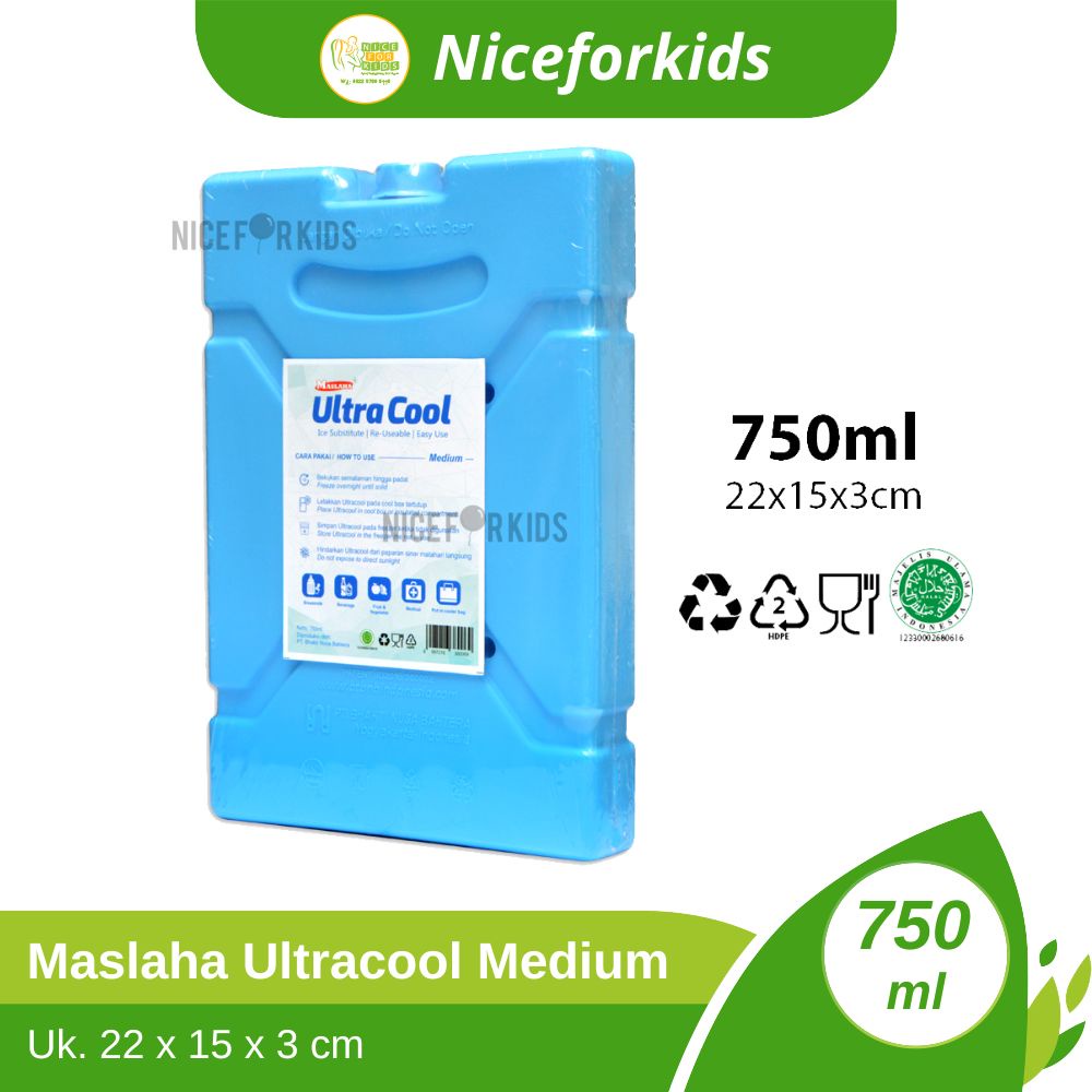 Ultra cool MEDIUM Ice Pack Blue Ultracool pengganti es Batu 750ml