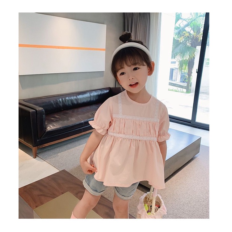 Atasan Blouse Korean Style Renda Lengan Puff Balon