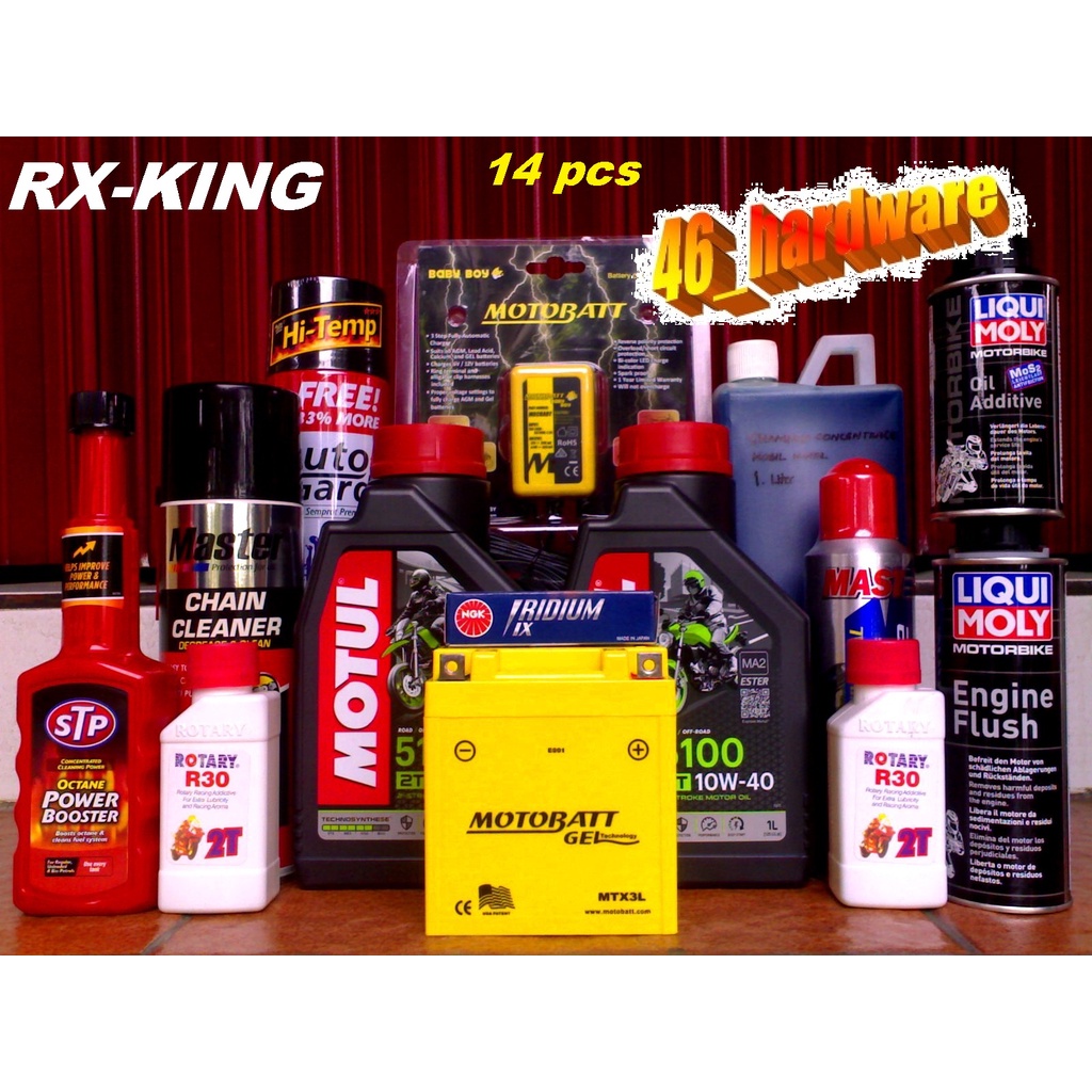 MOTUL 510 2T OLI SAMPING RX-KING 5100 10W40 FLUSH MOS2 BUSI AKI MTX3L - 46_hardware