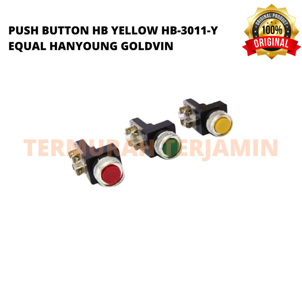 PUSH BUTTON HB YELLOW HB-3011-Y EQUAL HANYOUNG GOLDVIN