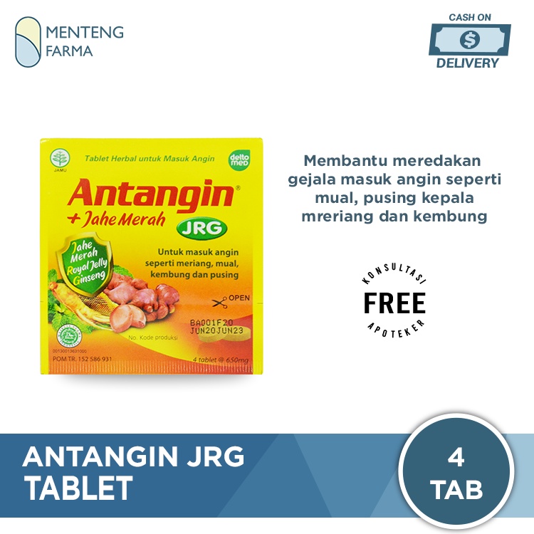 Antangin JRG 4 Tablet - Obat Masuk Angin, Meriang, Mual, Pusing