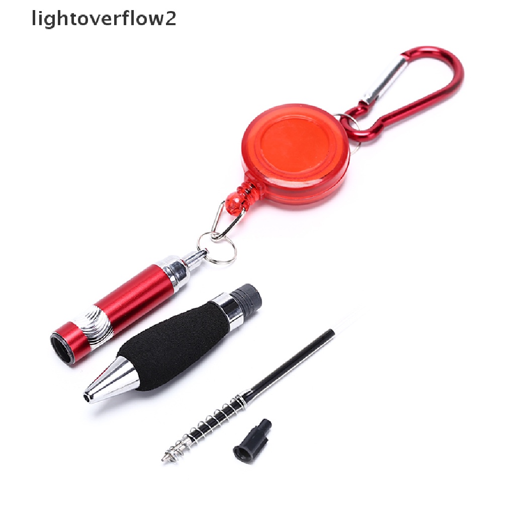 (lightoverflow2) 1pc pen Perekam Skor golf Retractable Warna Acak Dengan Carabiner (ID)