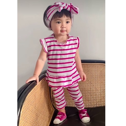 Plazababyku MX QUEENZA setelan bayi motif bunga yang lucu + free headband PART2