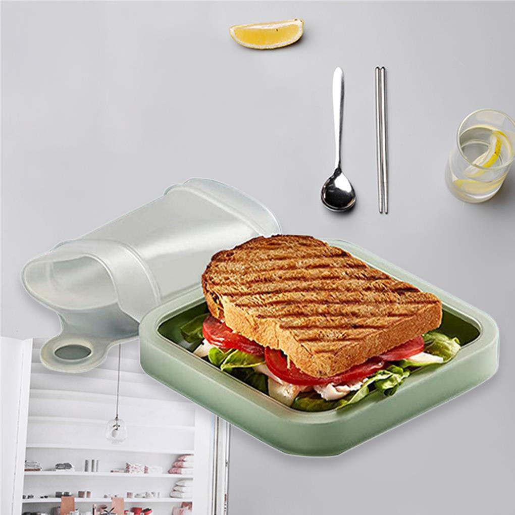 Kotak Makan Kotak Kontainer Sandwich Portable Compact Sandwich Case Storage Food Container Silicone Reusable Untuk Anak Dewasa