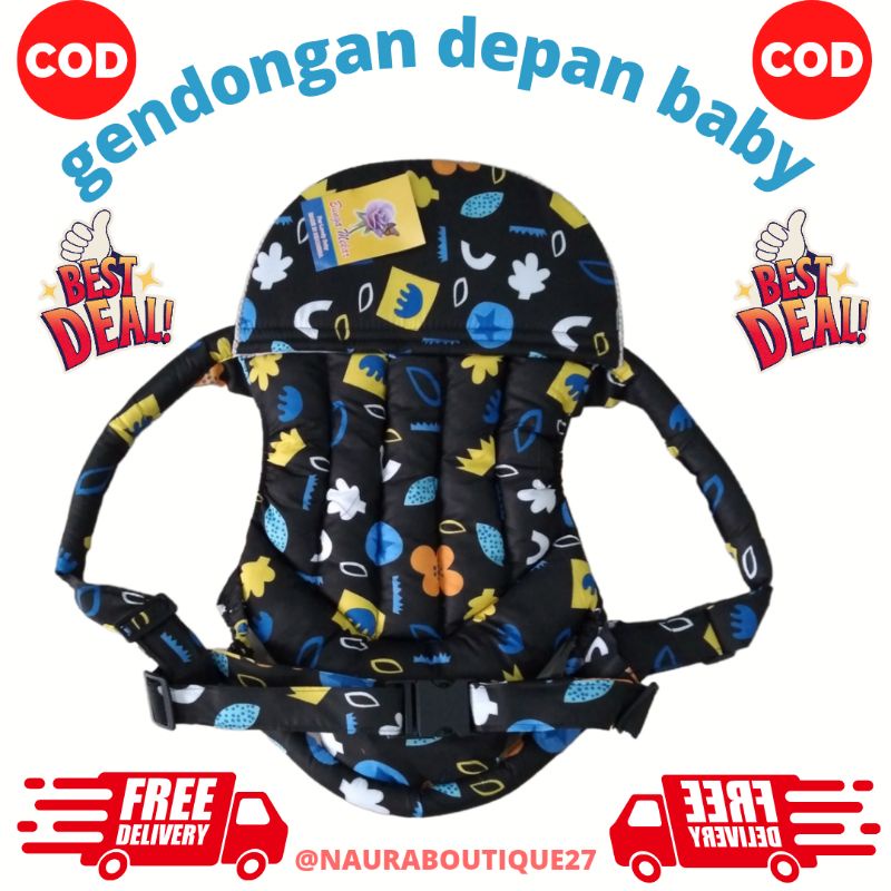 Gendongan bayi/ gendongan baby / gendongan depan ransel polkadot/ gendongan depan baby motif karakter lucu