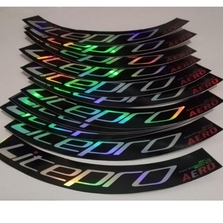 テ stiker decal velg rim litepro sepeda lipat folding ring 20 inch lebar 3 cm hologram bonus stiker ㊜