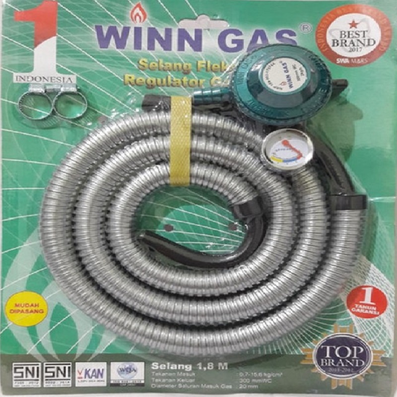 Winn gas selang kompor gas plus regulator 399 meter (PAKET)