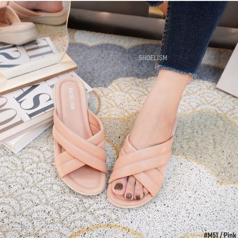 ABBUSHOES NN 35 sendal wedges silang syahla sol karet 5cm