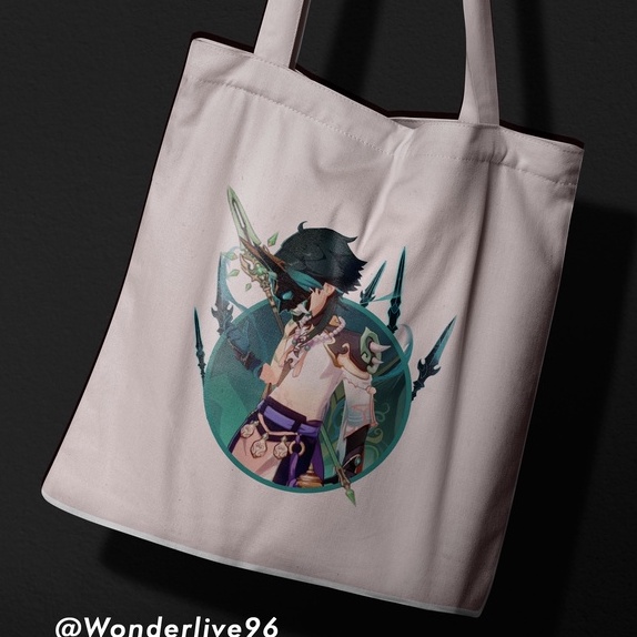 Totebag Genshin Impact 3D Realeting Kazuha Xiao Zhongli Yae