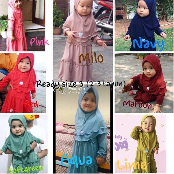 [RGL.18Oc22ᶻ] Gamis daily anak bayi ALYA by Aliyah kids (gerai aliyah) / gamis bayi / jilbab baby si
