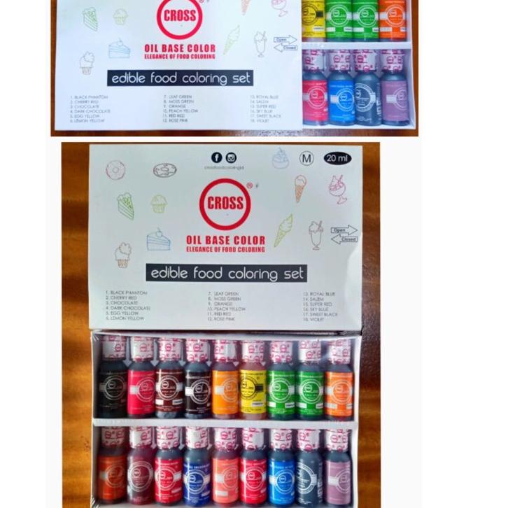 

11.11✔️Pewarna Makanan CROSS Food Coloring Set (18 warna 20ml) Oil Based Cair|KD7