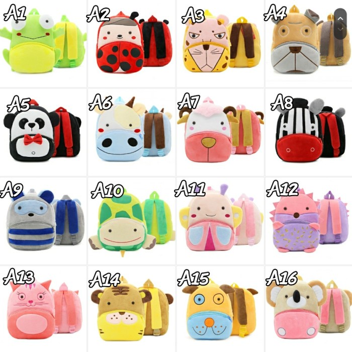 tas ransel pria Tas Ransel Sekolah Fashion Anak Paud TK model Binatang Animal - B2(A3D1) BEST SELLER