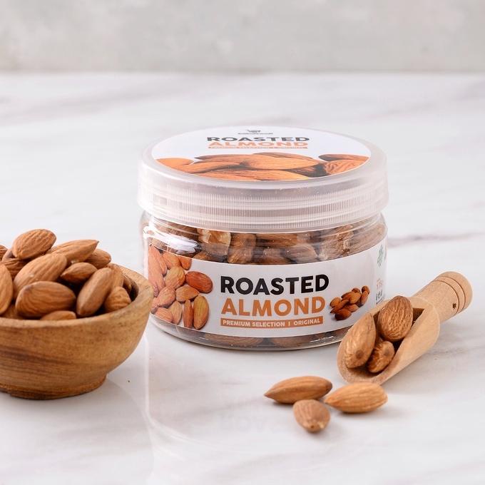 

10.10 STOK READY Kacang Almond Panggang Kupas Premium Organik Roasted Almond Original Natural buruan
