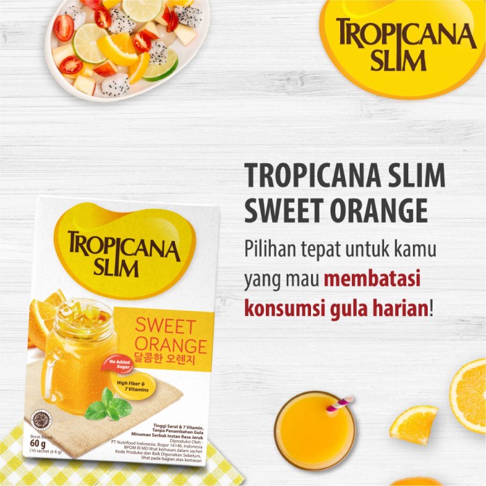 

READY-TO-DRINK-SIAP-MINUM- TROPICANA SLIM SWEET ORANGE 10 SCH - MINUMAN JERUK BEBAS GULA