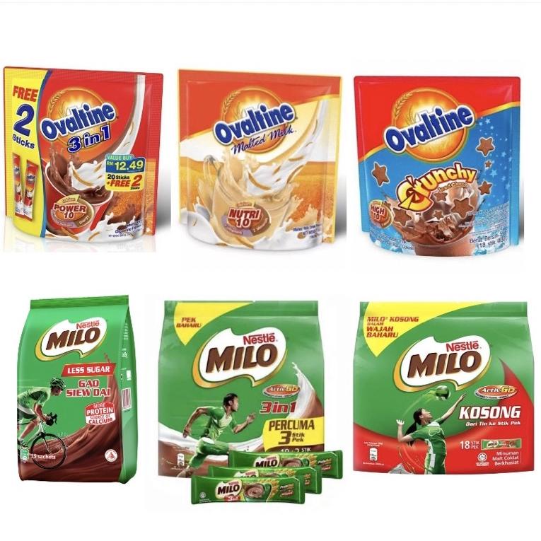 

SIAP KIRIM Milo Malaysia / Ovaltine Malted Milk / Milo Gao Siew Dai Singapore / Ovaltine 3in1 Malaysia sachet ⁂ 885