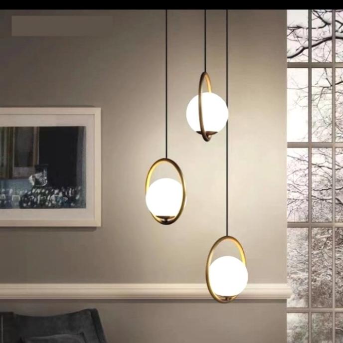Lampu Gantung Hias Minimalis Void Modern Nordic Dekorasi Cafe 3 Lampu Rildanshop
