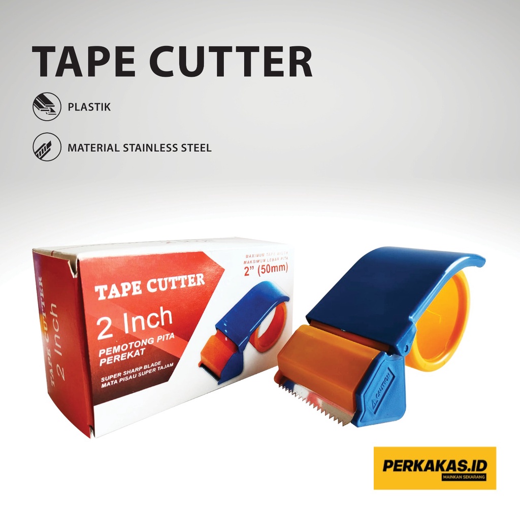 Tape Dispenser Cutter Lakban Stainless Stell 1set