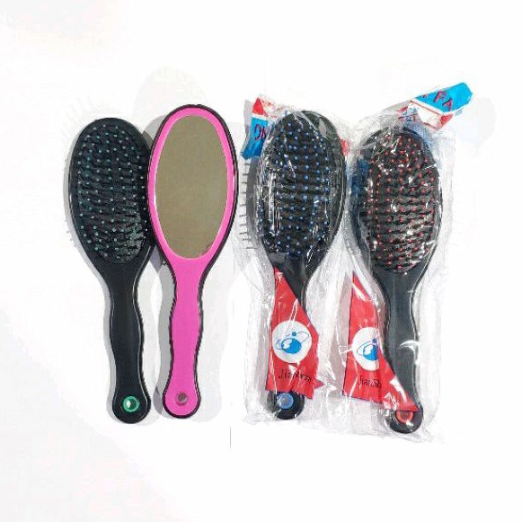 Sisir rambut oval dengan kaca