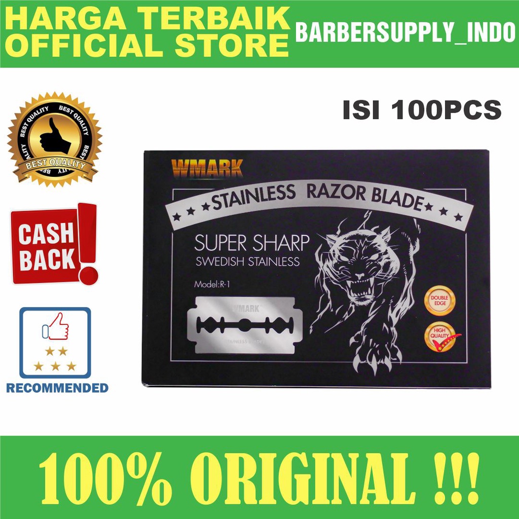 PISAU SILET RAZOR WMARK R-1 BARBER PANGKAS SALON ISI 100PCS SILET